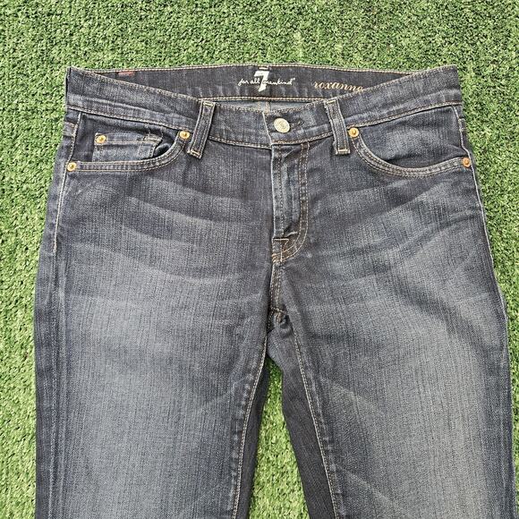 Ladies 7 for All Mankind Roxanne Slim Low Rise Blue Jeans W28 L33 - Picture 2 of 12